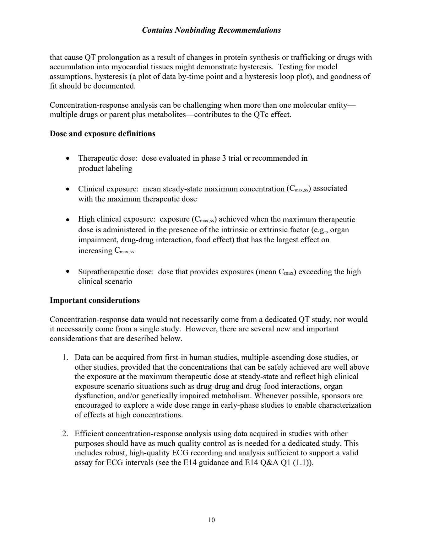 FDA PDF 第 14 页(页脚 10):数据可来自首次人体研究与多次剂量递增研究